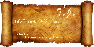 Tárnok János névjegykártya