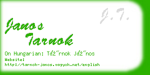 janos tarnok business card